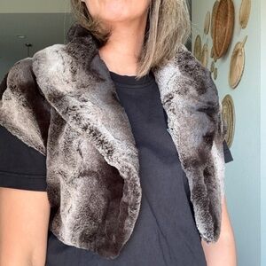 Mango Dark Brown Faux Fur Vest Size Small